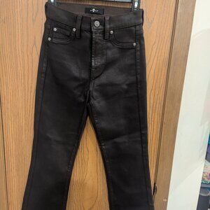 7 for All Mankind Women's Coated High Waist Slim Kick Chocolate Jeans Size24